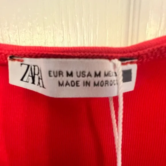 NWT Zara Red Draped Dress, size medium - Picture 4 of 6